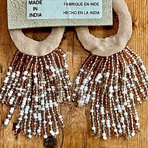 NWT Anthropologie Deepa Beaded Tassel Hoop Chandeliers - Picture 16 of 16